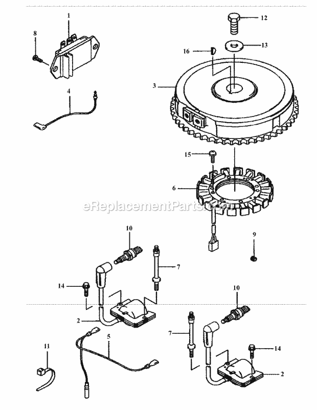 Fh500v-Cs14 Electric Equipment Diagram and Parts List for M48-KWS 53AB5D4M150-17-HP Cub Cadet Lawn Tractor